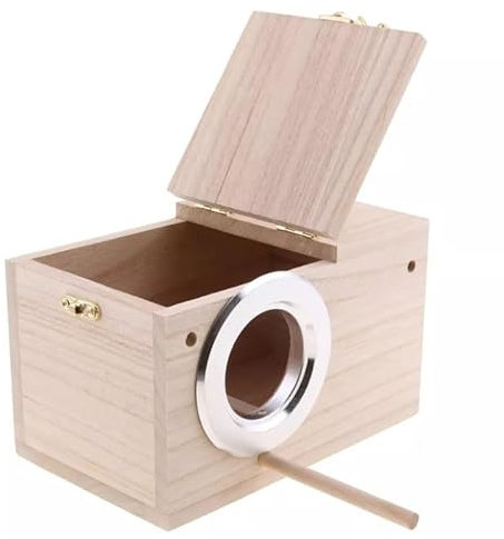 Mounteps 2 Größe Nisthaus Holz Vogelzuchtkasten Käfig für Papagei Wellensittich Unzertrennliche (M: 24.5x13x13 cm)