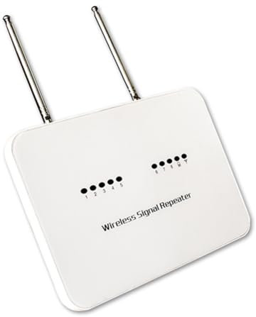 Fuhjythy Ripetitore di Segnale Wireless 433 MHz, Trasmettitore, Amplificatore per gsm PTSN WiFi, di Allarme Antifurto Domestico, Cavi, Spina UE