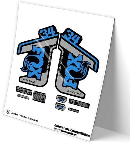 Ref: VP457 Aufkleber, kompatibel mit Gabel FOX 34 RHYTHM 2021-22 BICOLOR MTB, Sticker, Aufkleber, Aufkleber für Mountainbikes. (BLUE-517)