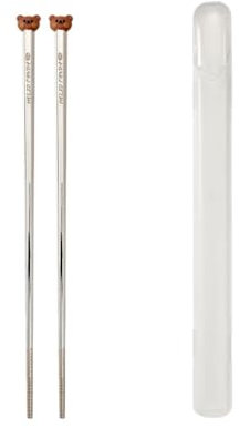 1/4 pares de palillos chinos de acero inoxidable 316 para niños, bonita vajilla con caja, cubiertos gruesos antideslizantes (20 cm, estilo A)