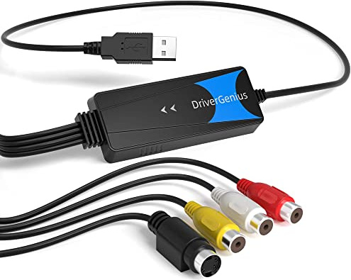 DriverGenius EraCapture-II USB-Videoaufnahme-Adapter (Composite/S-Video) – Analog-zu-Digital-VHS/DVD-Konverter – Kompatibel mit OBS unter Windows 11 und MacOS 15