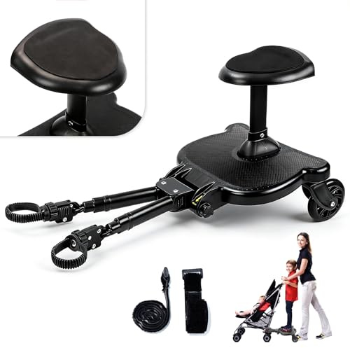 Vihir Buggy Board mit Sitz, Buggy Board für 99% Kinderwagen | Kinderwagen Board Universal, Kiddy Board für Kinder Von 2-6 Jahren (25 Kg)，Vollständig Erneuern