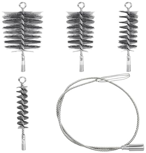 Ofenrohrbürste Set 5 Stück Kaminbürste Schornsteinfeger Bürste Heizkesselbürste Schornsteinbesen Kaminbesen für Reinigen Schornsteinen Kessel (30/50/80/150mm)