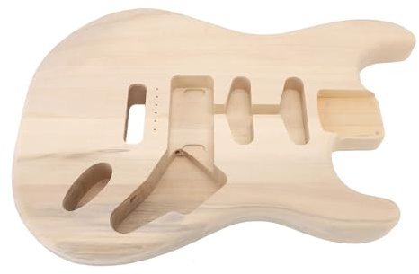 POENVFPO E-Gitarrenkorpus aus Holz, Unlackierter Pappelersatz für ST-Stil mit HSH-Routing, DIY-Projekt mit Vintage-Charme für Erfahrene Gitarrenbauer