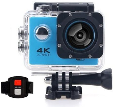 Neksong Qinux Pixgo 2.0 Inch 4K Action Camera Waterproof, Underwater 30m, 30M Anti-Shake, Underwater Camera for Diving/Bike/Climbing/Swimming (Blue)
