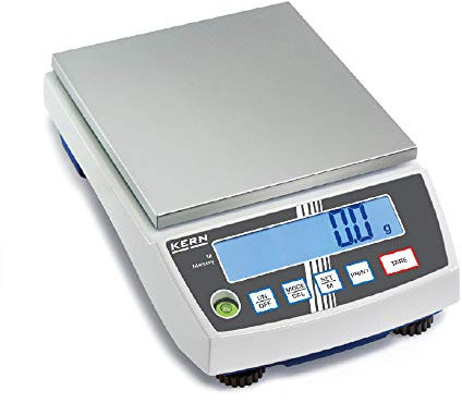 KERN Präzisionswaage PCB 1000-2 (Laborwaage, Wägeplatte 130x130 mm, Wägebereich max. 1000 g, Ablesbarkeit 0,01 g, Reproduzierbarkeit 0,01 g, Linearität 0,03 g)