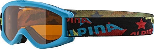 ALPINA CARVY 2.0 - Beschlagfreie, Extrem Robuste & Bruchsichere Skibrille Mit 100% UV-Schutz Für Kinder, cyan matt, Einheitsgröße