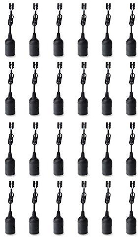 24x Baustellenfassung schwarz E27 230V max. 60W Baufassung Lampenfassung Fassung Renovierungsfassung