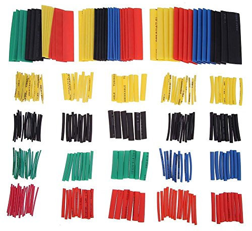 UEB 328pcs/set Guaine Termorestringenti per Cavi Elettrici Tubo Termoretraibile per Isolamento Elettrico 5 Colori 8 Taglie Isolamento Assortito 2: 1 Cavo di Riparazione Linea Spezzata