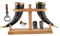 Viking Corne de bœuf | Chope | Tasse | Tasse pour bière, hydromel, vin, verre à liqueur, décapsuleur | 100 % sans fuite | Naturel et fait à la main | Offres combinées (2 cornes avec support en bois)