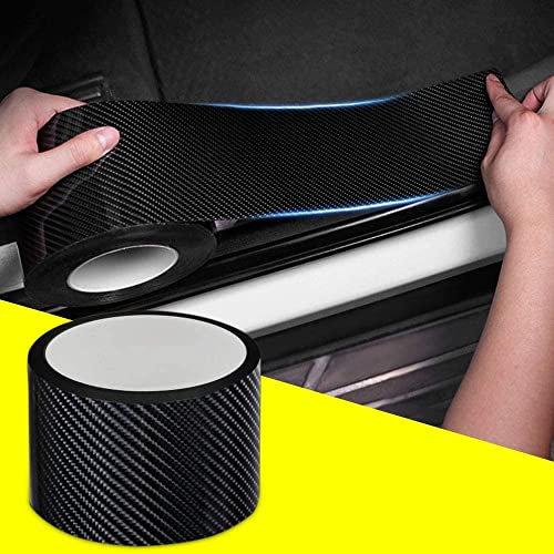 QBUC Car Sill Protectors Strips,Black Door Edge Protection Sticker Car Carbon Fiber Protect the bumpe Scratch Protection Device Suitable for Most Cars(7cm*5m)