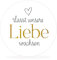 White&ivory, 50x runde Aufkleber, Sticker lasst unsere Liebe wachsen | stilvolles Design: herz, gold | 4cm Durchmesser | selbstklebend | Gastgeschenke für Hochzeit Taufe Geburtstag