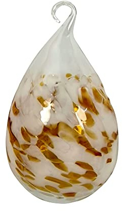 Lauschaer Glas Ostereier aus Glas mit Granulat Verschiedene Größen und Sets mundgeblasen handgeformt (1, opalweiß mit Gold)