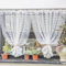 Yaland Scheibengardine mit Spitzen Design zarte durchscheinende Gardine in Küche, Wohnzummer Landhausstil 1 Stück, Weiß, BxH 130x200cm