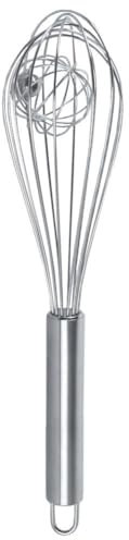 Fouet Mélangeur Fouet à Main Fouet de Cuisine en Acier Inoxydable avec Boule Basculante 26 cm