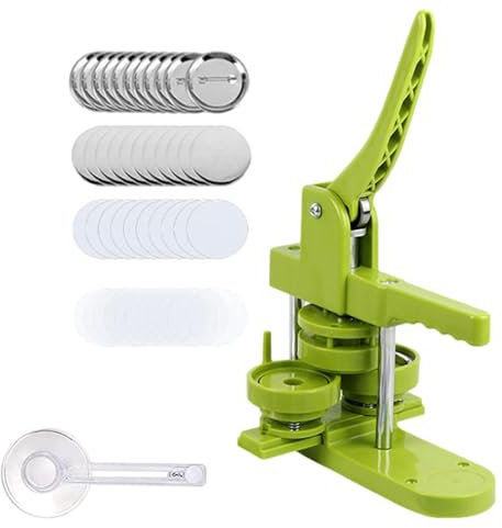 Button Maker Maschine, Installationsfreie Button Pressmaschine, 25mm /32mm//44mm /58mm, Badge Pin Button Making Kit Mit 100 Stück Knopfteilen Und Kreisschneidern