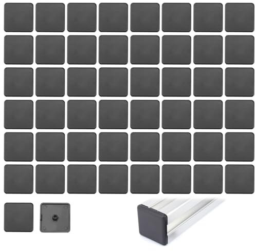 DEANKEJI Endkappen Kunststoff Schwarz 4040, 50 Stück Abdeckkappe 40x40 Aluprofil, 40×40mm Endkappen für Aluminium Strangpressprofil, für Alu Konstruktionsprofil, Profil Endkappe, Profil Abdeckkappe