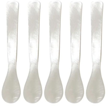 5er Set Perlmuttlöffel Kaviarlöffel Eierlöffel Caviar Spoons Handarbeit Kaviarlöffeln Perlmutt Servierlöffeln Klassischer Kaviarlöffel Eierlöffel Perlmutt für Ei Eis Kaffee Marmelade