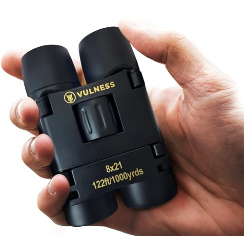 Binoculars for Adults | Compact Small Mini Travel Binocular for Bird Watching High Powered Electronics Cruise Ship Essentials Norwegian Alaska Must Haves Hiking Camping Gear a by VULNESS (Black, 8X21)
