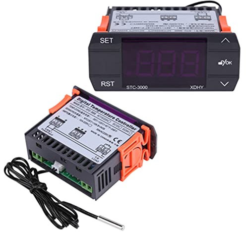 Digitaler Temperaturregler-Thermostat, Touch-Schalter-Modus mit 0,1 °C Genauigkeit -55 Bis 120 °C Bereich, Dual-Heizung, Kühlfunktion für Landwirtschaftliche Gewächshäuser