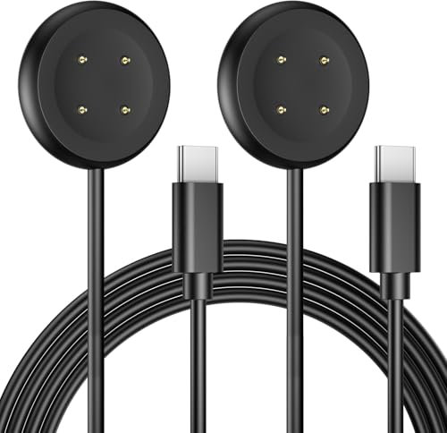 USB-C Charging Cable for Google Pixel Watch 2/3, FYOUNG Magnetic Charger Cord for Fitbit Versa 3/4 Sense 1/2 Ace LTE Charger Replacement(3.3ft/1m) - 2Pack