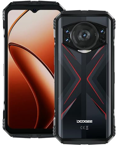 DOOGEE S118 Rugged Smartphone 2024, 20GB RAM+512GB ROM, 10800mAh, Écran 6.58 FHD+ 120Hz, 50MP Fotocamere, Android 14, Octa Core, Telefono Cellulare 4G Dual SIM, GPS, OTG, NFC, Fingerprint, Rosso