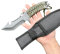 Obespina Couteau Lame Fixe Style Japonais Lame Tanto Dentelé en Acier 8cr13 Manche Paracorde avec Étui Camping Pêche Chasse EDC de Poche Cadeau Homme