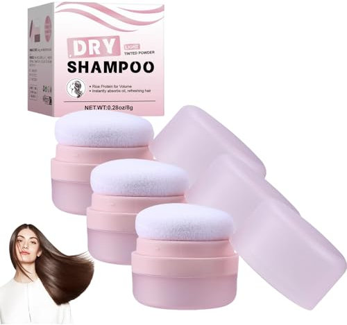 Trockenshampoo Puder für Voluminöses Haar, Sofortige Fettabsorption, Leichtes Texture Fluffy Powder für natürlichen Lift, Getöntes Puder zum Stylen der Haare, Erfrischendes Haar, 8g (3pc)