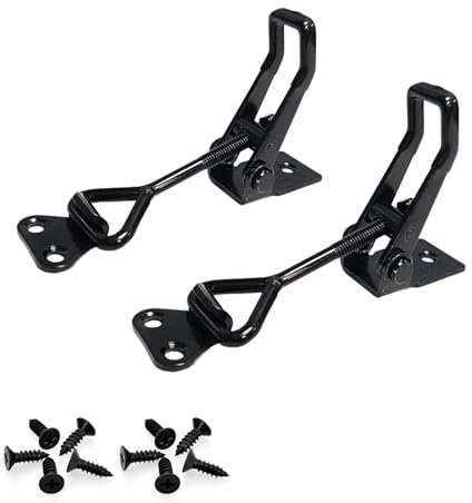 2 Piezas Abrazadera de Palanca Ajustables, Pequeño Cierre de Palanca Rápido de Metal Bloqueo de Palanca Negro con Orificio de Cierre para Para Cajas Armarios Cajones, Capacidad 100Kg/220Lbs