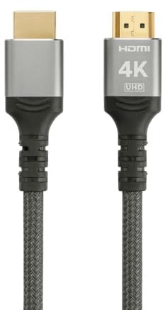 ProfiPatch Cavo HDMI 4K 60Hz UHD 2m High Speed con Ethernet grigio contatto oro tessile per monitor, televisori, console