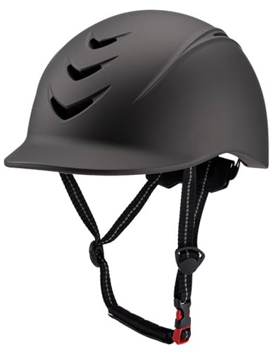 Luocute Casco da Equitazione, Caschi da Equitazione per Donna Uomo Gioventù con Corpo in EPS, 7 Fori di Ventilazione, Fodera in Spugna Rimovibile per Mountain Bike Skateboarding