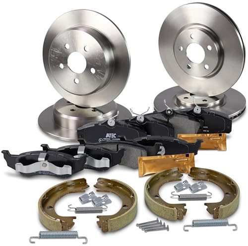 BESTPRICE Bremsenset inkl. Bremsscheiben vorne Ø 280 mm + hinten Ø 172 mm + Bremsbeläge vorne und Bremsbacken hinten und hinten, Kompatibel mit CHRYSLER PT CRUISER (PT_), PT CRUISER Cabrio