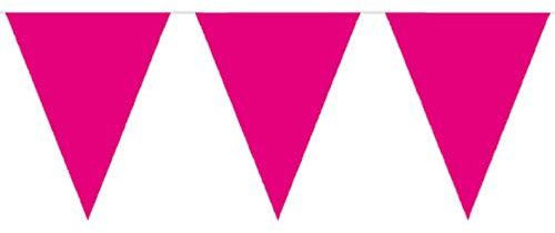 Folat 8714572226196 Wimpelkette, Wimpelgirlande, 10 Meter, mit 15 Rosa Wimpeln, Partydekoration magenta