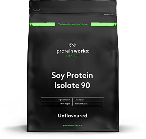 Protein Works Soy Protein 90 (Isolate) Protein Powder | 100% Plant-Based | Low Fat | No Added Sugar | Gluten-Free | Unflavoured | 500 g