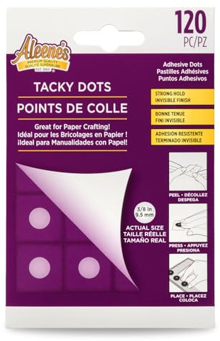 Aleene's Instant Tacky Adhesive Dots, Acid Free Glue Dots, Strong Hold, 3/8 Dots, 120 Pieces
