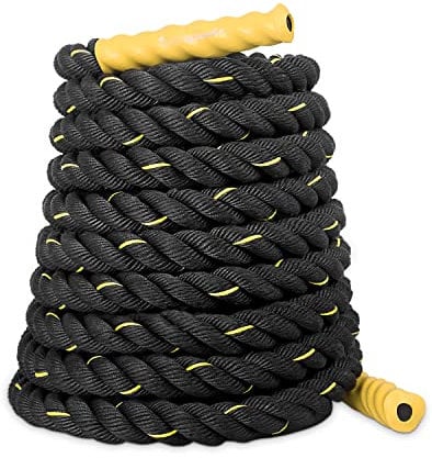 SportPlus Battle Rope, Seillänge 9 Meter, 3,8 cm Durchmesser, hochwertiges Schlagseil für Kraftausdauer & Muskelaufbau, Schwungseil für effektives Ganzkörpertraining & Functional Training, SP-BR-009