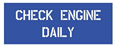 Lackierschalonen Aufkleber Check Engine Daily Hood Stencil Warning 10x3cm#A4311