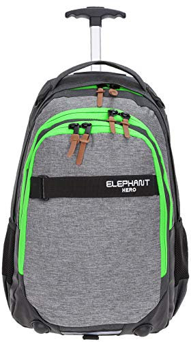 Trolley Jungen Mädchen Elephant Hero Signature Schultrolly Schulrucksack mit Rollen Schultrolley 12724 (Two Tone Green (grau/grün))
