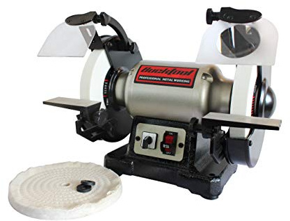 BUCKTOOL 8 inch Dual Speed Bench Grinder & Buffer, Professional Low High Speed Bench Grinder Buffer with Cast Iron Base TDS-200DS