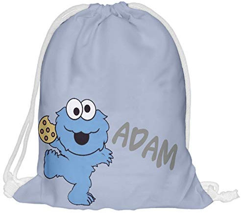 Kinder Turnbeutel mit Namen Beutel Fullprint Tasche Gymsac Jutebeutel Print Bag Fitness Cookie [010]