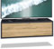 Vladon TV Board Lana 100 Hängeschrank Lowboard 100 x 29 x 37 cm, Made in Germany, Korpus in Schwarz matt, Fronten in Eiche Natur | Große Farbauswahl