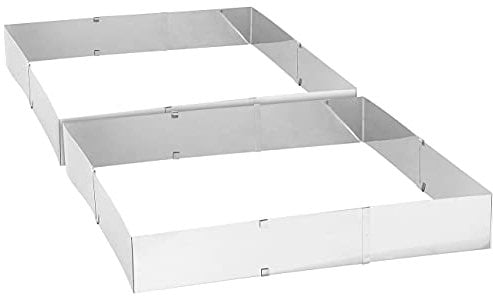 Rosenstein & Söhne Backformen: 2er-Set Edelstahl-Backrahmen, verstellbar auf maximal 47 x 38 cm (Rahmen zum Backen, Backrahmen Backofen, Backpapier)