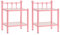 vidaXL 2X Tables de Chevet Table de Nuit Armoire de Chevet Armoire de Lit Chambre à Coucher Maison Intérieur Rose et Transparent Métal et Verre