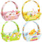 DPKOW 12 Pack DIY Easter Baskets with Handle, Paper Easter Egg Hunt Baskets for Kids Children Easter Crafts Supplies, Easter Gifts Baskets Bags Stuff Toys Baskets Bunny Chick