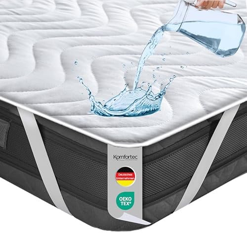 Komfortec Wasserdichter Matratzenschoner 90x200cm | Anti-Milben, Atmungsaktiv, Kein Knistern | Oeko-TEX Zertifiziert | Matratzen Inkontinenzauflage für Boxspringbetten