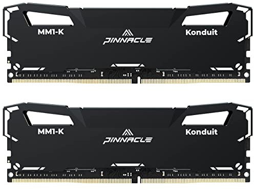 Timetec Pinnacle Konduit - Kit da 16 GB (2 x 8 GB) DDR4 3200 MHz PC4-25600 CL16-18-18-38 XMP2.0, overclocking 1,35 V, compatibile con AMD e Intel Desktop Gaming PC, modulo di memoria RAM, nero