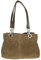 Girly Handbags Italienische Umhängetasche aus Wildleder (Khaki)