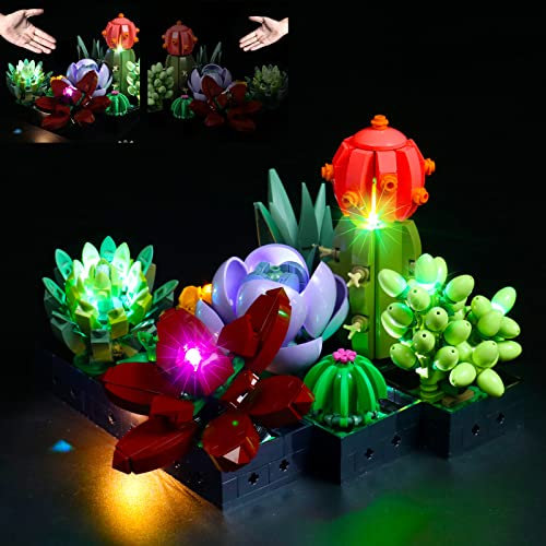 BrickBling Light Control Version Led Licht Set für 10309 Icons Sukkulenten, Dekorationslichter für Sukkulenten Botanical Collection Set für zum Basteln (Kein Modell)