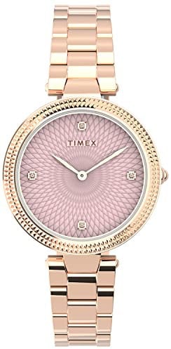 Timex Women's Analogue Watch with a Stainless Steel Bracelet Adorn