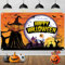 VICSOM Halloween Dekoration Banner - Happy Halloween Hintergrund für Drinnen Draußen Party mit Kürbis